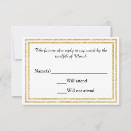 Gold Glitter Trim - RSVP-Karte RSVP Karte