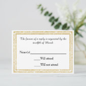 Gold Glitter Trim - RSVP-Karte RSVP Karte (Stehend Vorderseite)
