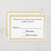 Gold Glitter Trim - RSVP-Karte RSVP Karte (Vorne/Hinten)
