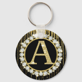 Gold Glitter Tropf Monogramm Anfangsbuchstabe Pers Schlüsselanhänger
