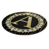 Gold Glitter Tropf Monogramm Anfangsbuchstabe Pers Schneidebrett (Ecke)