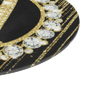 Gold Glitter Tropf Monogramm Anfangsbuchstabe Pers Schneidebrett (Ecke)