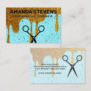 Gold Glitter-Tropfen gesprenkelter Hintergrund Visitenkarte