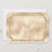 Gold Glitter und Diamanten Ticket Einladung (Rückseite)