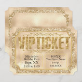 Gold Glitter und Diamanten Ticket Einladung (Vorne/Hinten)