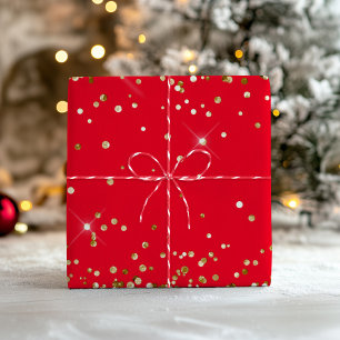 Gold Glitter und Rot Geschenkpapier Set