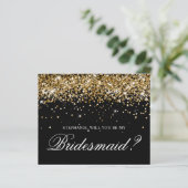 Gold Glitter und schwarze Brautjungfer-Vorschlagsk (Stehend Vorderseite)