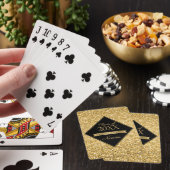 Gold Glitter und schwarze Quadrate Spielkarten (In Situ)