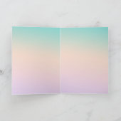 Gold Glitter Unicorn Aqua Peach Pink Shadow Tie Dy Karte (Innenseite)