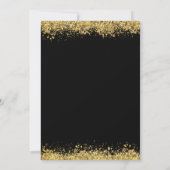 Gold Glitter Weihnachtsfeier Datum speichern Schwa Einladung (Rückseite)