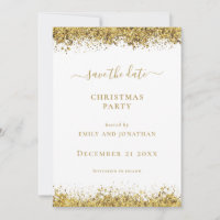 Gold Glitter Weihnachtsfeier Termin vormerken Kart