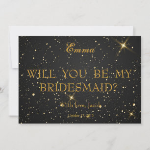 Gold Glitter Wirst Du Meine Brautjungfer Einladung