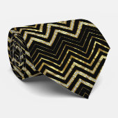 Gold Glitter & Zickzack-Chevron-Muster Krawatte (Gerollt)