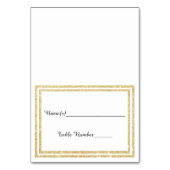 Gold Glittered Trim - Escort Card Tischnummer (Vorderseite)