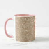 Gold Glitterhirsch rote Bögen Tasse (Links)
