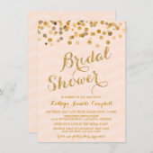 Gold Glittering Confetti Brautparty Einladung (Vorne/Hinten)