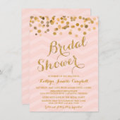 Gold Glittering Confetti Brautparty Einladung (Vorne/Hinten)