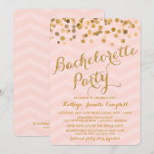 Gold Glittering Confetti Junggeselinnen-Abschied E Einladung (Vorne/Hinten)