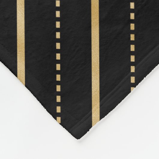Gold Glittering Linien & Punkte Fleecedecke (Ecke)