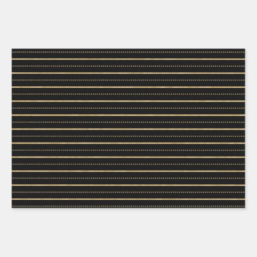 Gold Glittering Punkte & Linien Geschenkpapier Set (Vorderseite 2)
