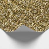 Gold Glittery Confetti Frohe Weihnachten Geschenkpapier (Ecke)