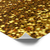 Gold Glittery Diamonds Muster Print Design Poster (Ecke)