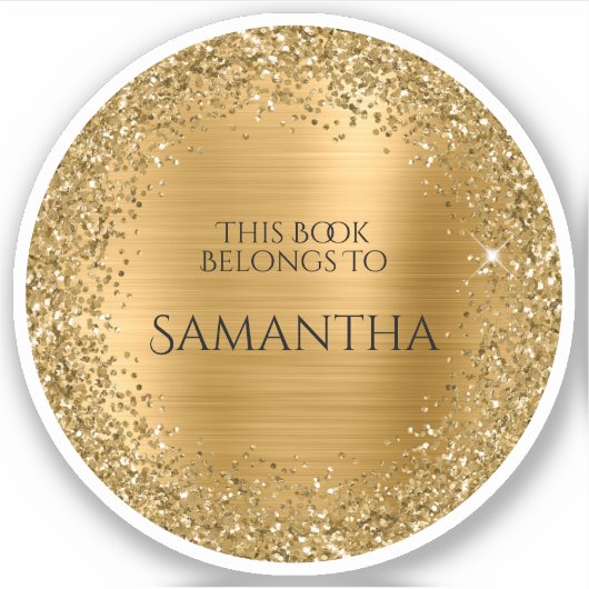 Gold Glittery Foil dieses Buch gehört zum Kreis Aufkleber (Vorderseite)