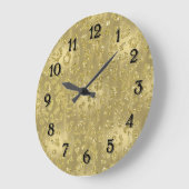 Gold Glittery Leopard Print Große Wanduhr (Winkel)
