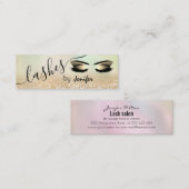 Gold Glittery Luxus Makeup Augen Kalligraphie Mini Visitenkarte (Vorne/Hinten)