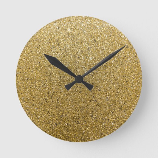 Gold Glittery Paper Runde Wanduhr (Vorderseite)