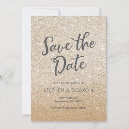 Gold Glittery Rette unseren Termin Hochzeitseinlad Save The Date