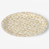 Gold Glitz Abstrakt Squiggles Pappteller (Schrägansicht)