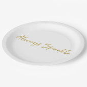 Gold Glitz Always Sparkle Pappteller (Schrägansicht)