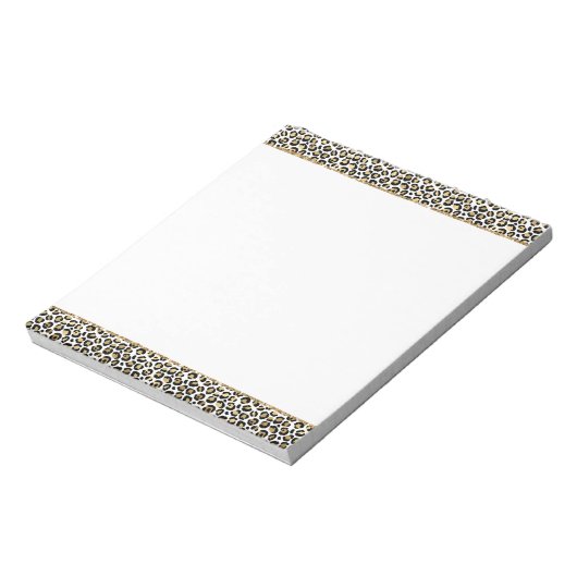 Gold Glitz Black Leopard Print Notizblock (Rotiert)