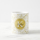 Gold Glitz Confetti Monogram Kaffeetasse (Mittel)