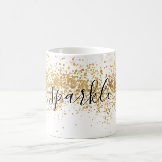 Gold Glitz Confetti Sparkle Kaffeetasse (Mittel)