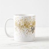 Gold Glitz Confetti Sparkle Kaffeetasse (Links)