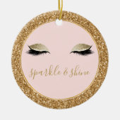Gold Glitz Eyes Keramik Ornament (Vorne)
