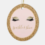 Gold Glitz Eyes Keramik Ornament (Links)