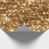 Gold Glitz Glam Sparkle Hearts Geschenkpapier (Ecke)