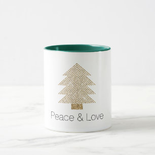 Gold Glitz Glitter Weihnachtsbaum     Tasse