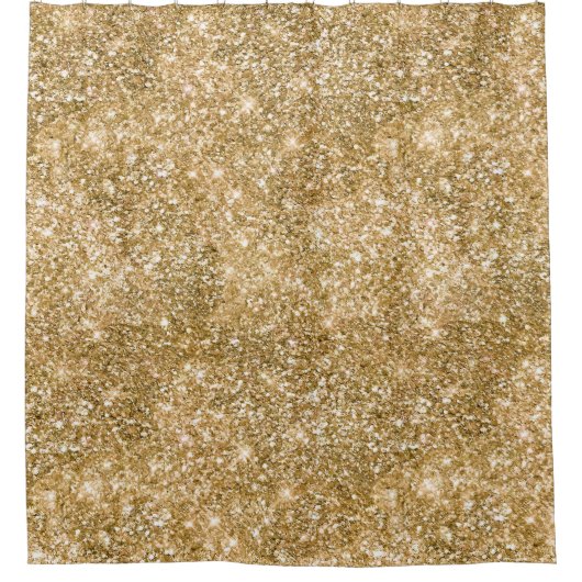 Gold Glitz Glitzer Duschvorhang (Vorderseite)
