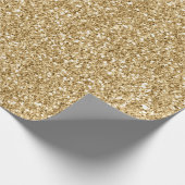 Gold Glitz Glitzer Geschenkpapier (Ecke)