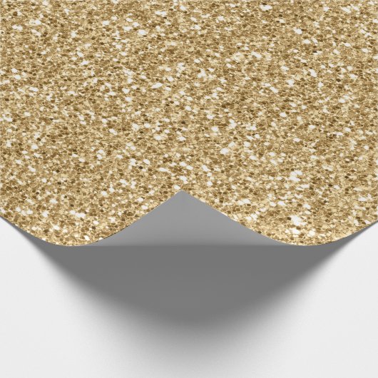 Gold Glitz Glitzer Geschenkpapier (Ecke)