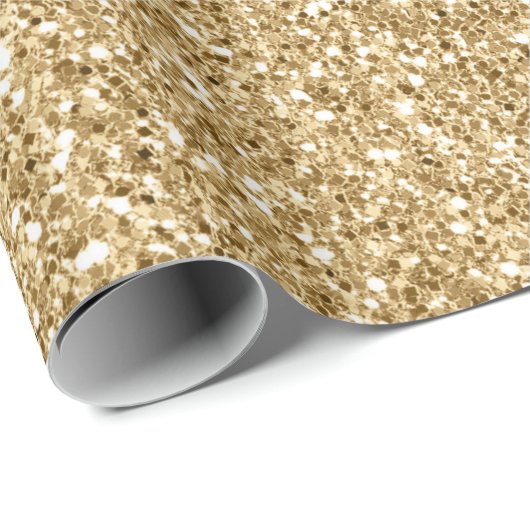 Gold Glitz Glitzer Geschenkpapier (Rolleneckpunkt)