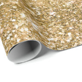 Gold Glitz Glitzer Geschenkpapier (Rolleneckpunkt)