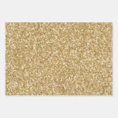 Gold Glitz Glitzer Geschenkpapier Set (Vorderseite 3)