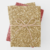 Gold Glitz Glitzer Geschenkpapier Set (Beispiel)