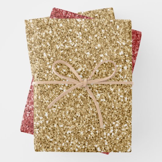 Gold Glitz Glitzer Geschenkpapier Set (Beispiel)