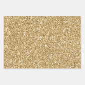 Gold Glitz Glitzer Geschenkpapier Set (Vorderseite)